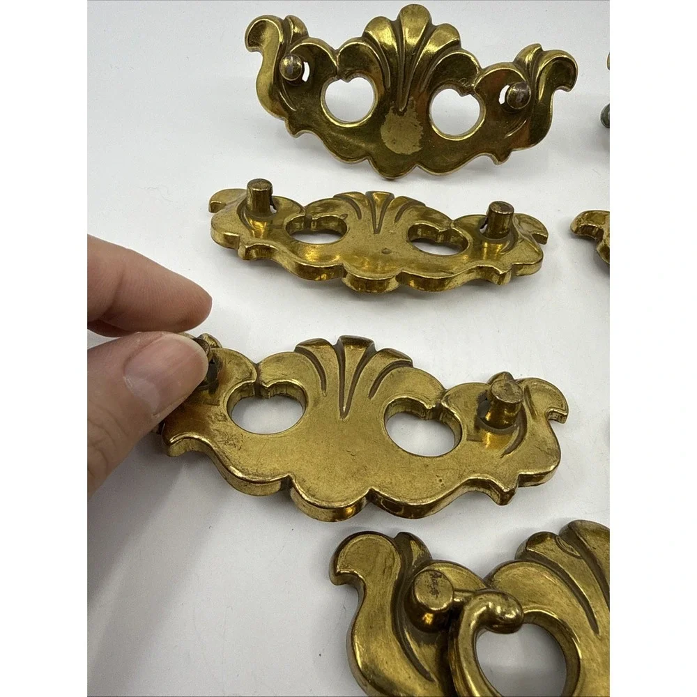 Vintage Canada Brass Drawer Pulls CP-3047 Distressed Salvaged 7 Read PCs Missing